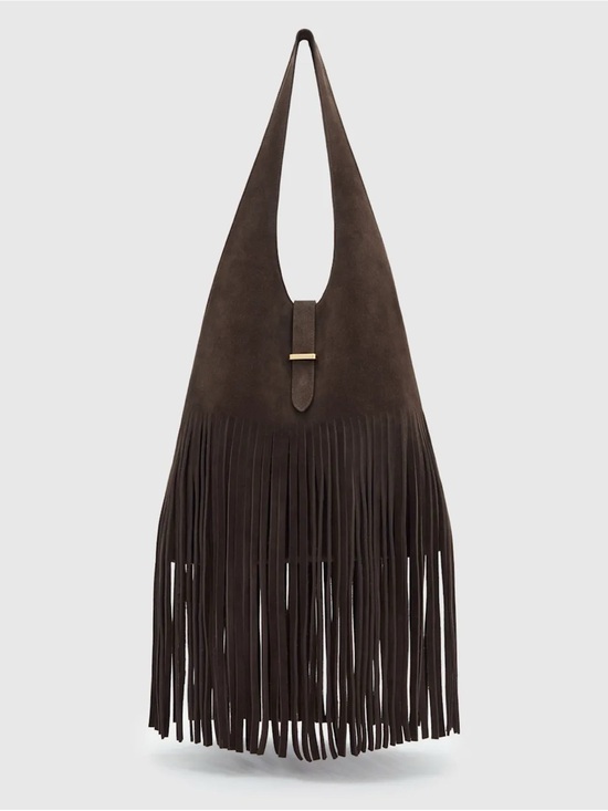 Reformation Handbags - NWT Reformation Ivy Fringe Tote Bag Boss Brown Suede